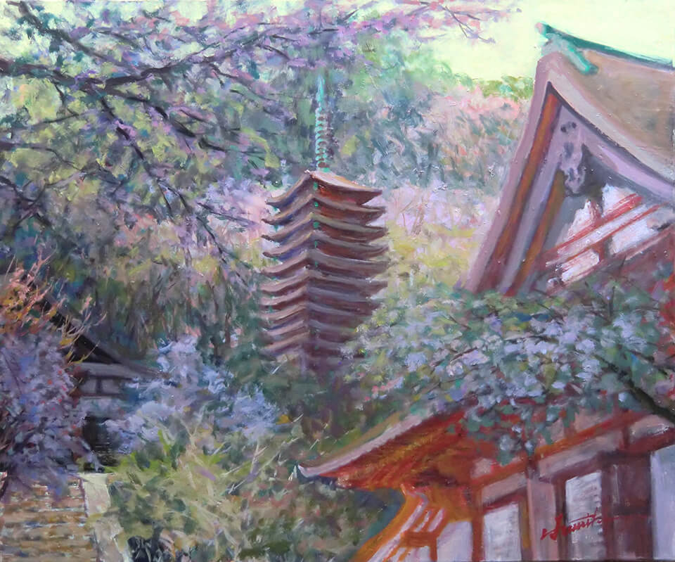 談山神社の春（F20号）（002）